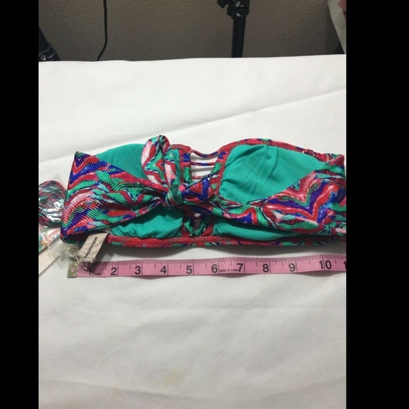 NWT! Luli Fama Strappy V Cut Out‎ Print Bandeau Top [SZ Medium ] - Picture 3 of 8